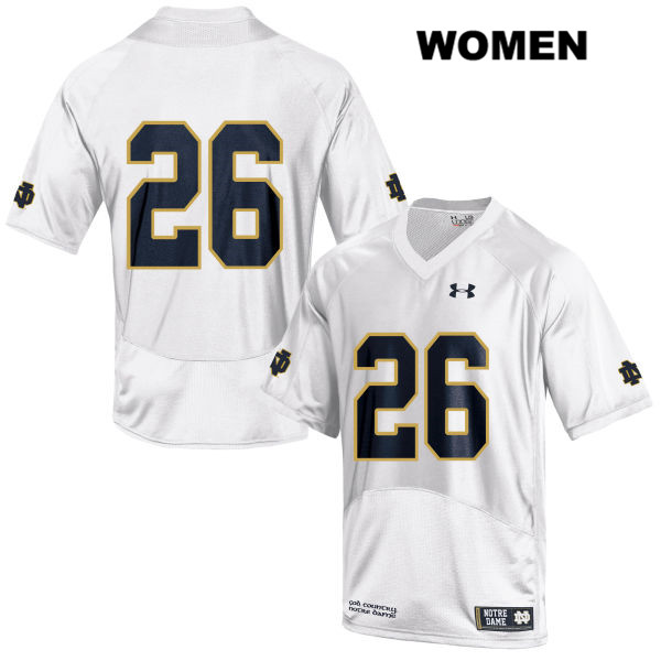 Women's NCAA Notre Dame Fighting Irish #26 Leo Albano Stitched College Under Armour Authentic White No Name Football Jersey JD10V47OE